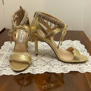 Beautiful Gold Nina Sz 6 Bling Bling Heels